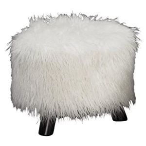 Faux Flokati Stool - New in Sealed Box!